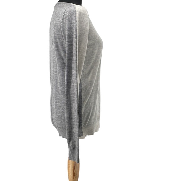 CLUB Monaco merino wool sweater fine knit Color block two tone sz M - Picture 3 of 11